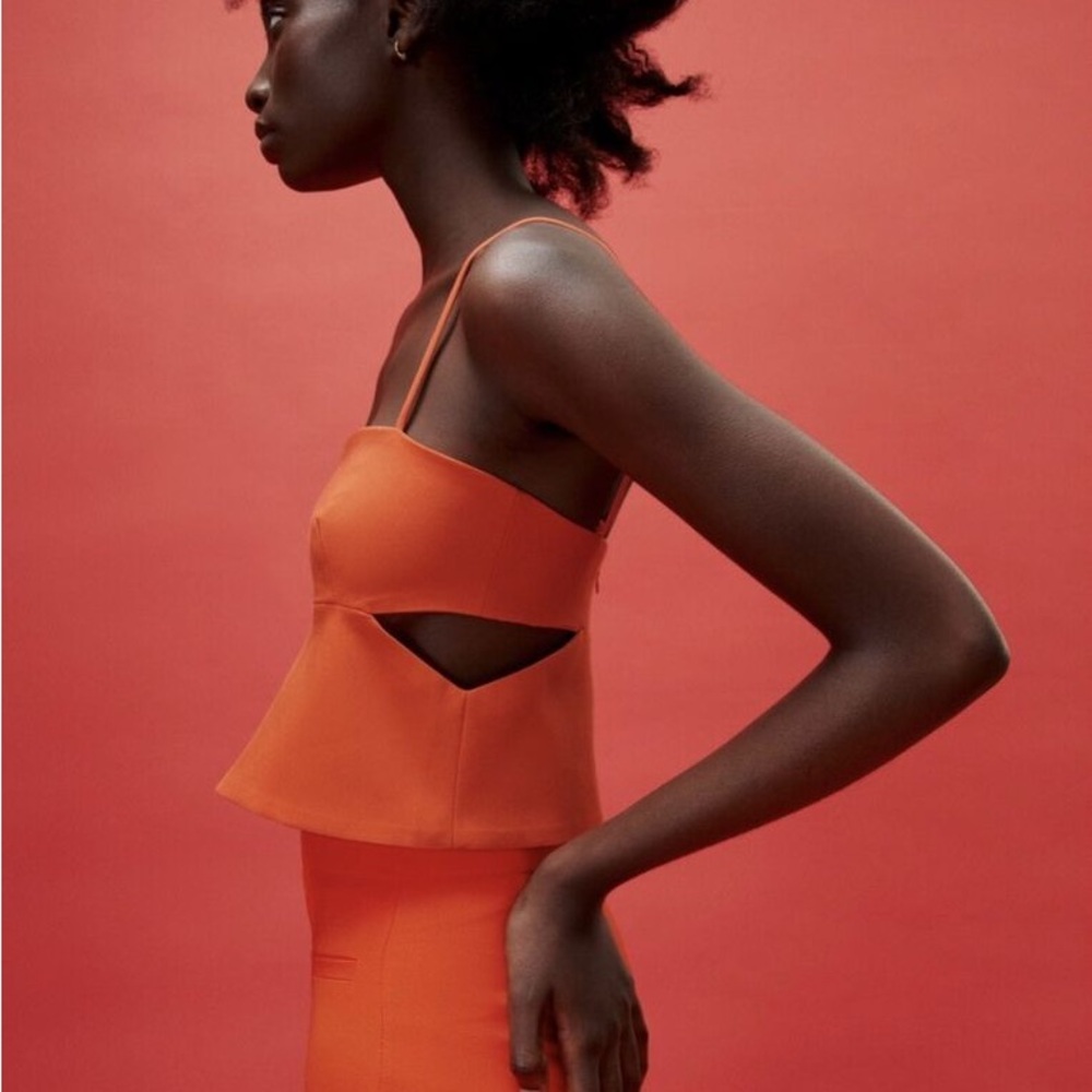 Stylish Orange Cutout Top